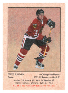 Steve Sullivan - Chicago Blackhawks (NHL Hockey Card) 2002-03 Parkhurst Retro # 59 Mint