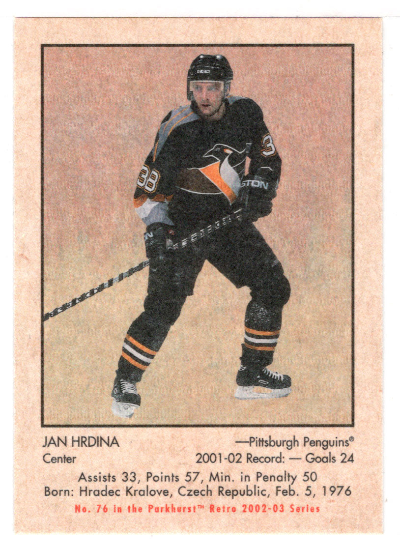 Jan Hrdina - Pittsburgh Penguins (NHL Hockey Card) 2002-03 Parkhurst Retro # 76 Mint