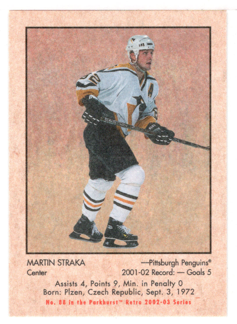 Martin Straka - Pittsburgh Penguins (NHL Hockey Card) 2002-03 Parkhurst Retro # 88 Mint
