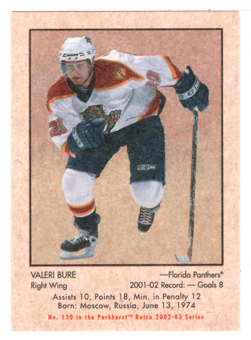 Valeri Bure - Florida Panthers (NHL Hockey Card) 2002-03 Parkhurst Retro # 130 Mint