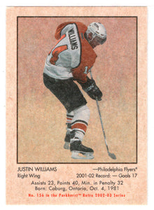 Justin Williams - Philadelphia Flyers (NHL Hockey Card) 2002-03 Parkhurst Retro # 156 Mint