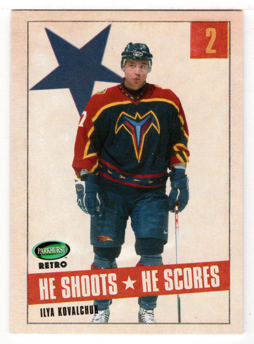 Ilya Kovalchuk - Atlanta Thrashers (NHL Hockey Card) 2002-03 Parkhurst Retro He Shoots He Scores Points # 15 Mint