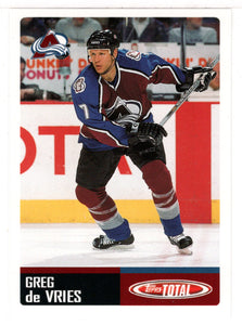 Greg de Vries - Colorado Avalanche (NHL Hockey Card) 2002-03 Topps Total # 244 Mint