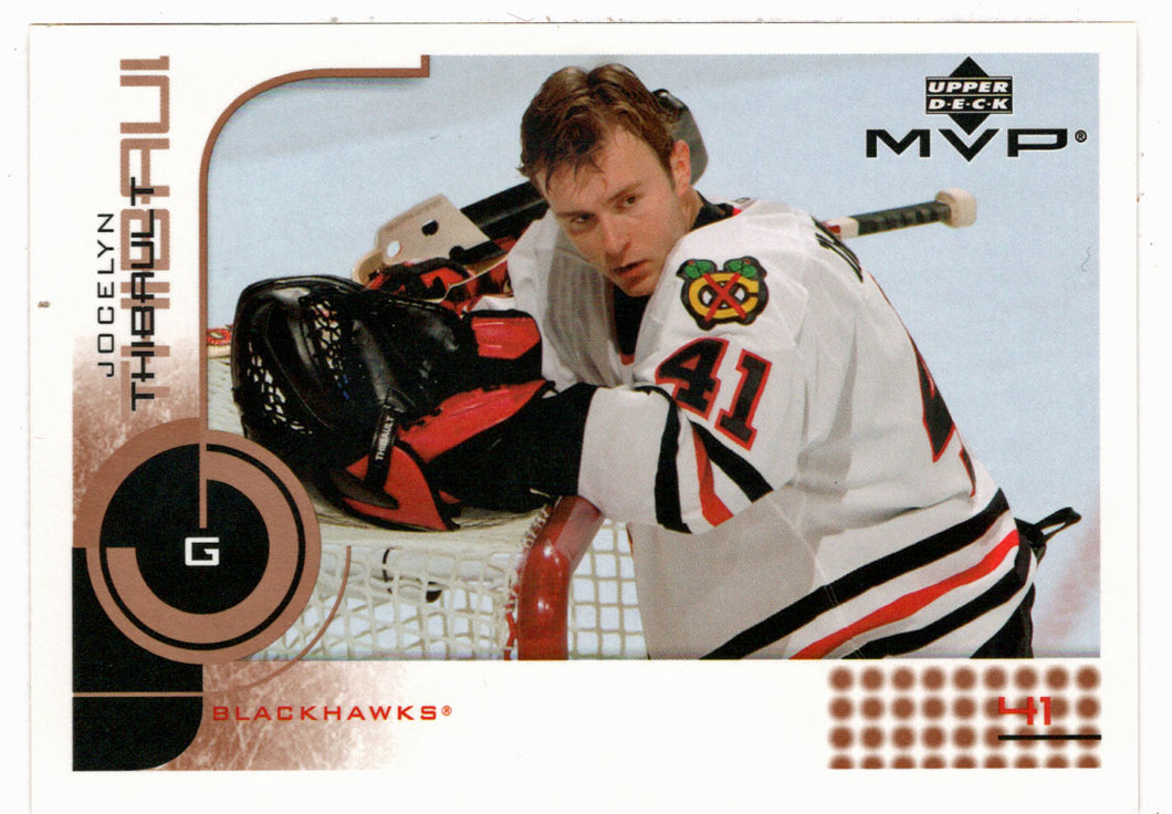 Jocelyn Thibault - Chicago Blackhawks (NHL Hockey Card) 2002-03 Upper Deck MVP # 41 Mint