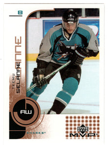 Teemu Selanne - San Jose Sharks (NHL Hockey Card) 2002-03 Upper Deck MVP # 157 Mint