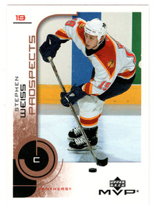 Stephen Weiss - Florida Panthers - Prospects (NHL Hockey Card) 2002-03 Upper Deck MVP # 202 Mint