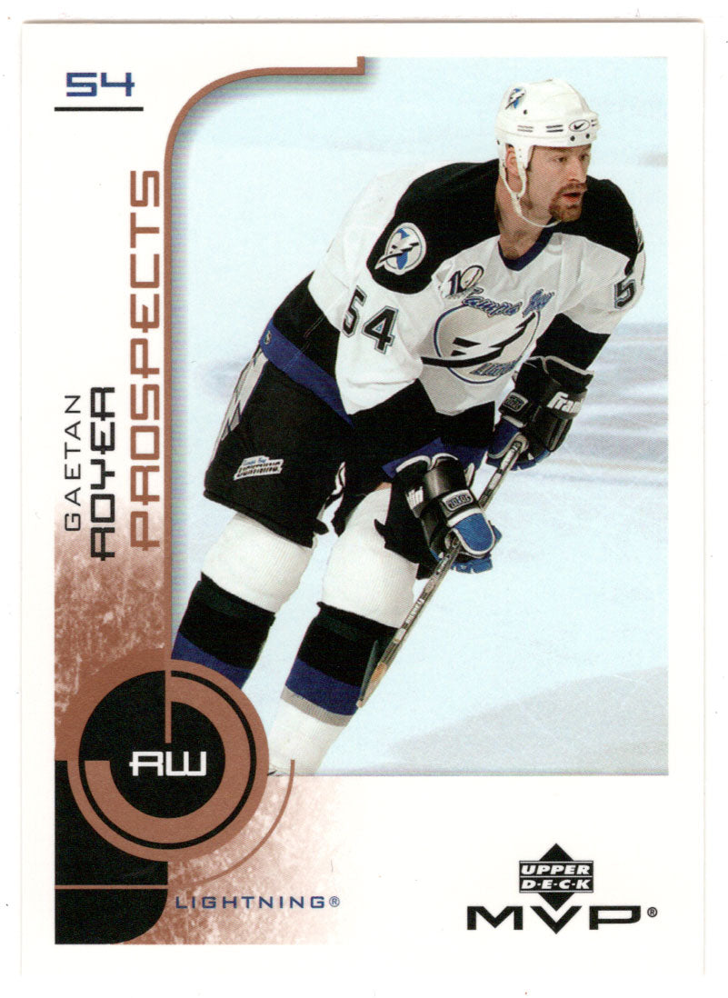 Gaetan Royer - Tampa Bay Lightning - Prospects (NHL Hockey Card) 2002-03 Upper Deck MVP # 216 Mint