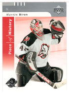 Martin Biron - Buffalo Sabres (NHL Hockey Card) 2002-03 Upper Deck Piece of History # 10 Mint