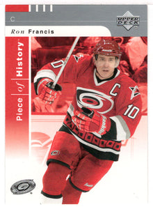 Ron Francis - Carolina Hurricanes (NHL Hockey Card) 2002-03 Upper Deck Piece of History # 13 Mint