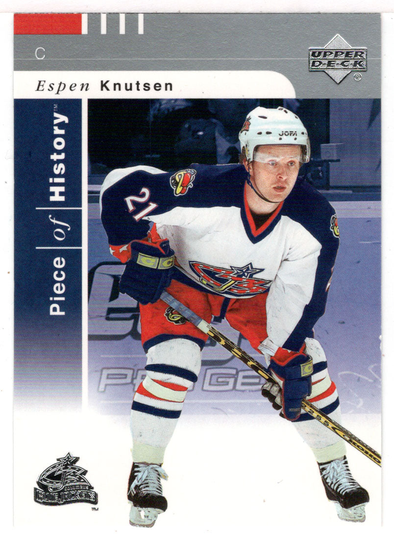 Espen Knutsen - Columbus Blue Jackets (NHL Hockey Card) 2002-03 Upper Deck Piece of History # 21 Mint