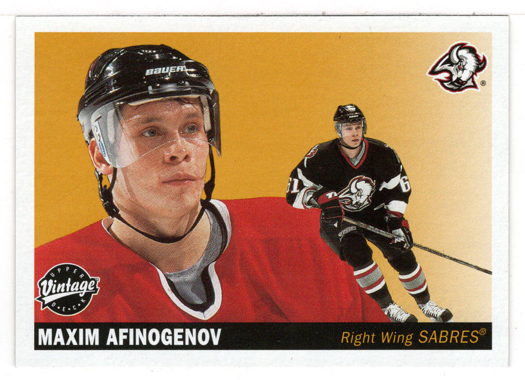 Maxim Afinogenov - Buffalo Sabres (NHL Hockey Card) 2002-03 Upper Deck Vintage # 30 Mint