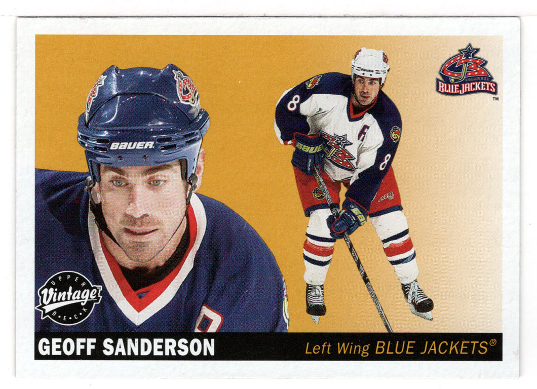 Geoff Sanderson - Columbus Blue Jackets (NHL Hockey Card) 2002-03 Upper Deck Vintage # 78 Mint