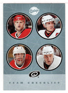 Jeff O'Neill - Ron Francis - Arturs Irbe - Erik Cole - Carolina Hurricanes Team Checklist (NHL Hockey Card) 2002-03 Upper Deck Vintage # 266 Mint