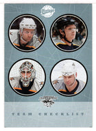 Scott Hartnell - Martin Erat - Mike Dunham - Stu Grimson - Nashville Predators Team Checklist (NHL Hockey Card) 2002-03 Upper Deck Vintage # 277 Mint