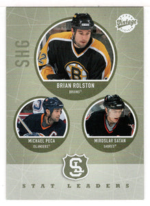 Brian Rolston - Michael Peca - Miroslav Satan - Stat Leaders (NHL Hockey Card) 2002-03 Upper Deck Vintage # 311 Mint
