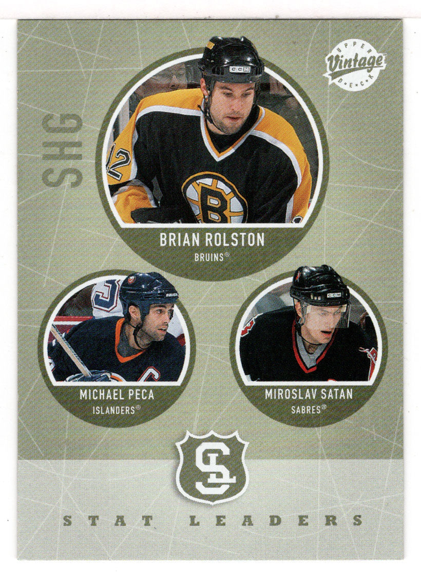 Brian Rolston - Michael Peca - Miroslav Satan - Stat Leaders (NHL Hockey Card) 2002-03 Upper Deck Vintage # 311 Mint