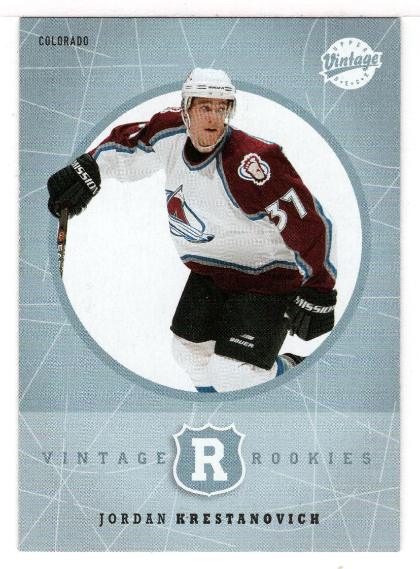 Jordan Krestanovich - Colorado Avalanche - Vintage Rookies (NHL Hockey Card) 2002-03 Upper Deck Vintage # 326 Mint