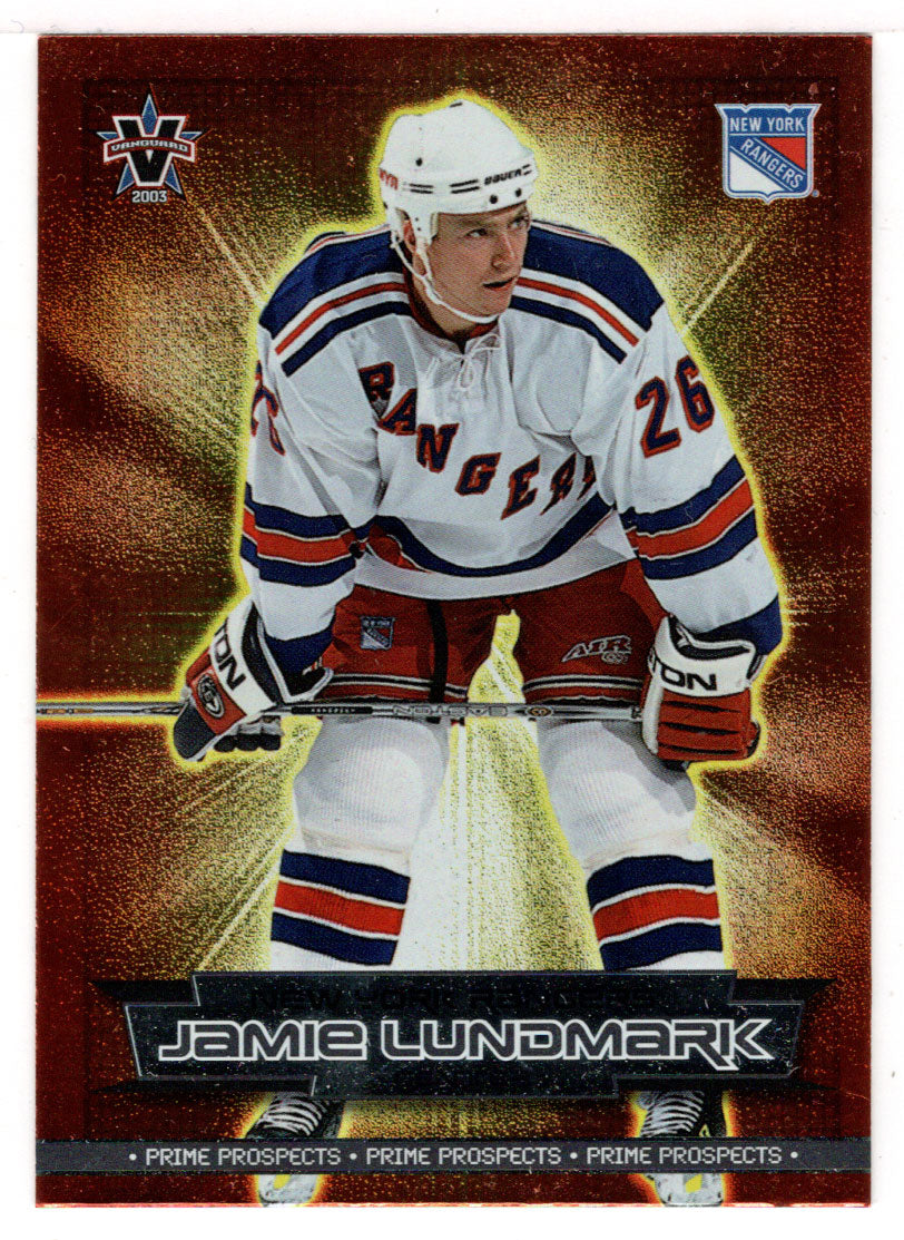 Jamie Lundmark - New York Rangers (NHL Hockey Card) 2002-03 Pacific Vanguard Prime Prospects # 17 Mint