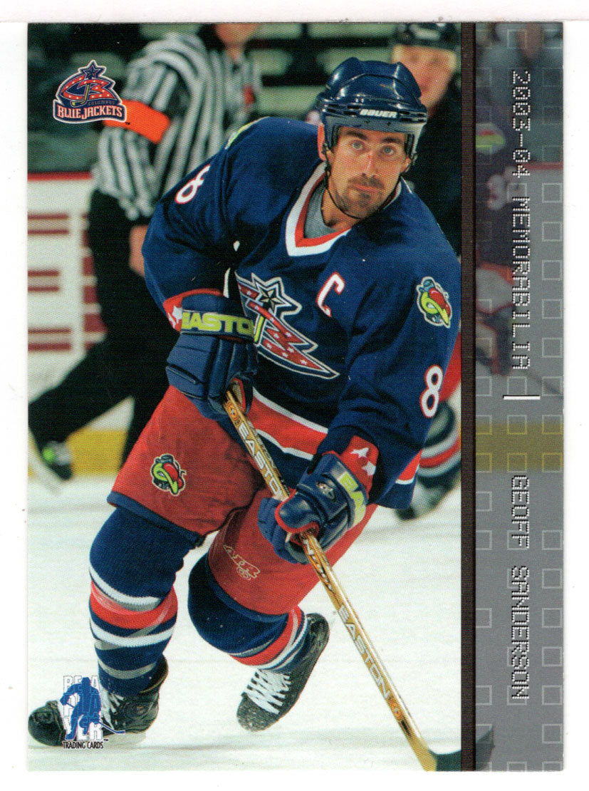 Geoff Sanderson - Columbus Blue Jackets (NHL Hockey Card) 2003-04 Be A Player In The Game Memorabilia # 28 Mint
