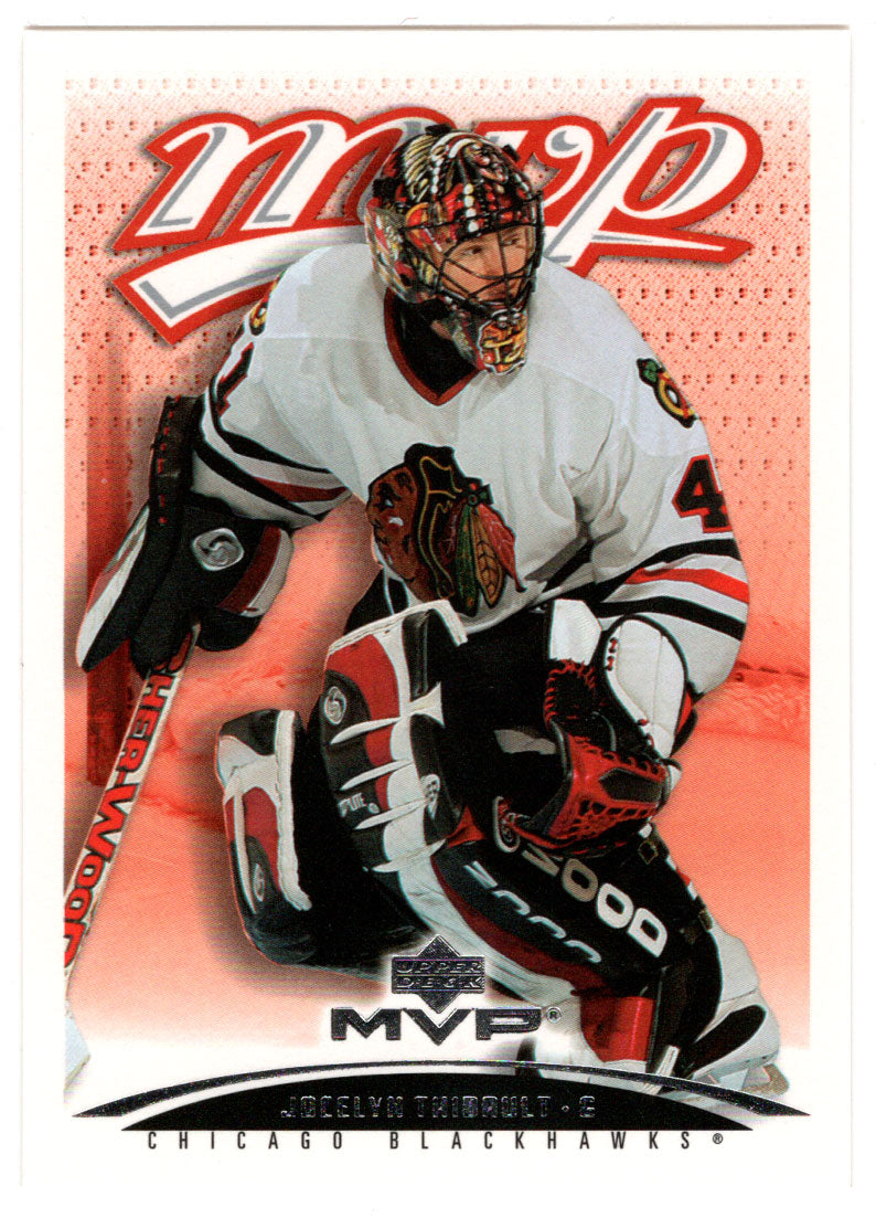 Jocelyn Thibault - Chicago Blackhawks (NHL Hockey Card) 2003-04 Upper Deck MVP # 100 Mint