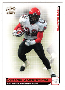 Kelvin Anderson - Calgary Stampeders (CFL Football Card) 2003 Pacific # 14 Mint