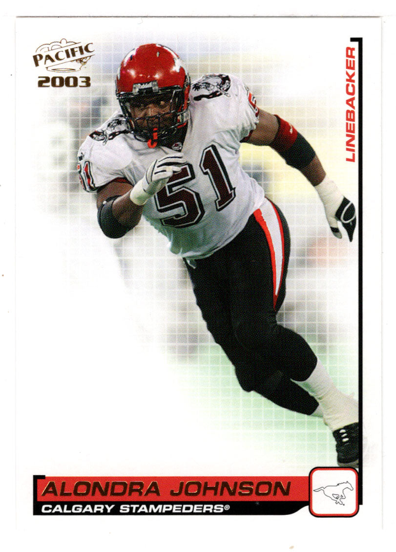 Alondra Johnson - Calgary Stampeders (CFL Football Card) 2003 Pacific # 20 Mint