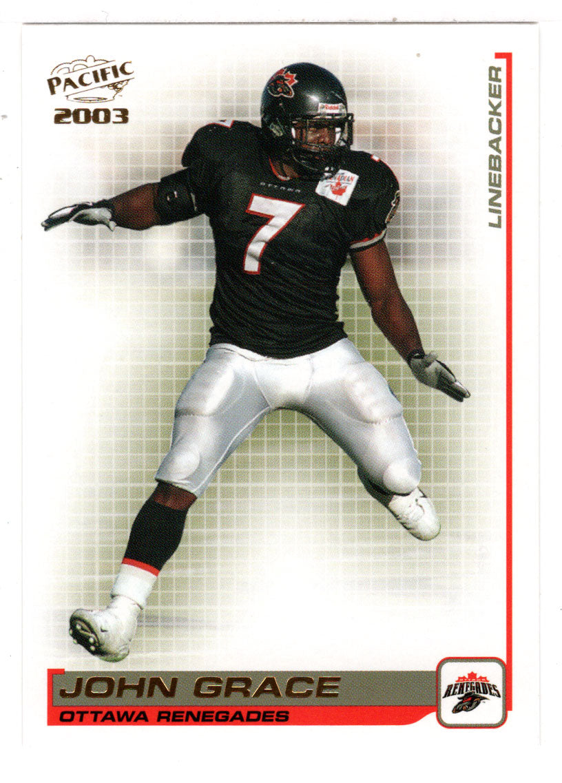John Grace - Ottawa Renegades (CFL Football Card) 2003 Pacific # 66 Mint