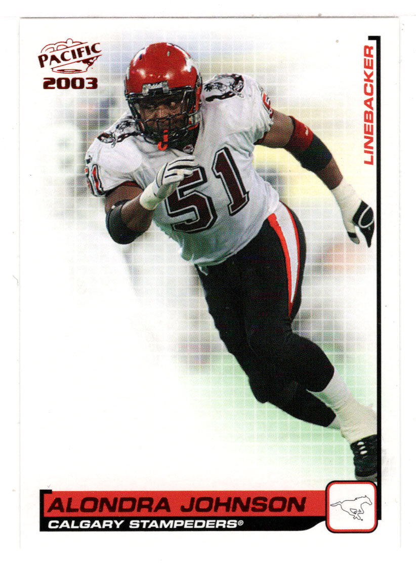 Alondra Johnson - Calgary Stampeders (CFL Football Card) 2003 Pacific RED # 20 Mint