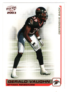 Gerald Vaughn - Ottawa Renegades (CFL Football Card) 2003 Pacific RED # 71 Mint