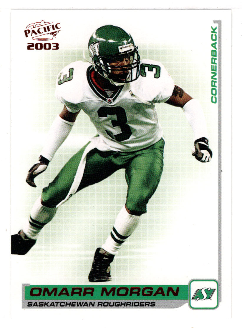 Omarr Morgan - Saskatchewan Roughriders (CFL Football Card) 2003 Pacific RED # 81 Mint