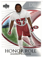 Andrew Williams RC - San Francisco 49ers (NFL Football Card) 2003 Upper Deck Honor Roll # 82 Mint