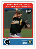 Mike Neu RC - Oakland Athletics (MLB Baseball Card) 2003 Upper Deck Vintage # 297 Mint
