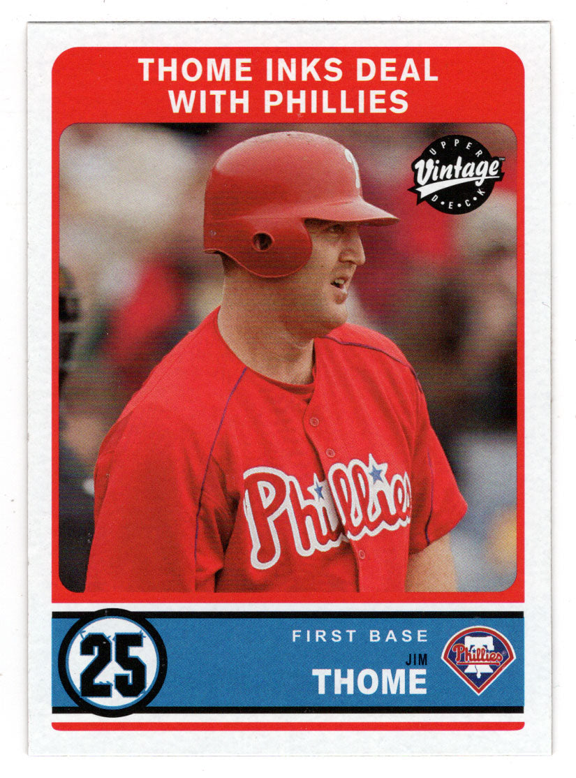 Jim Thome - Philadelphia Phillies (MLB Baseball Card) 2003 Upper Deck Vintage # 306 Mint