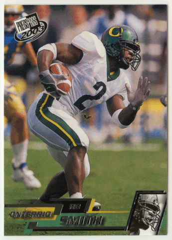 Onterrio Smith - Oregon Ducks (NCAA / NFL Football Card) 2003 Press Play # 20 Mint
