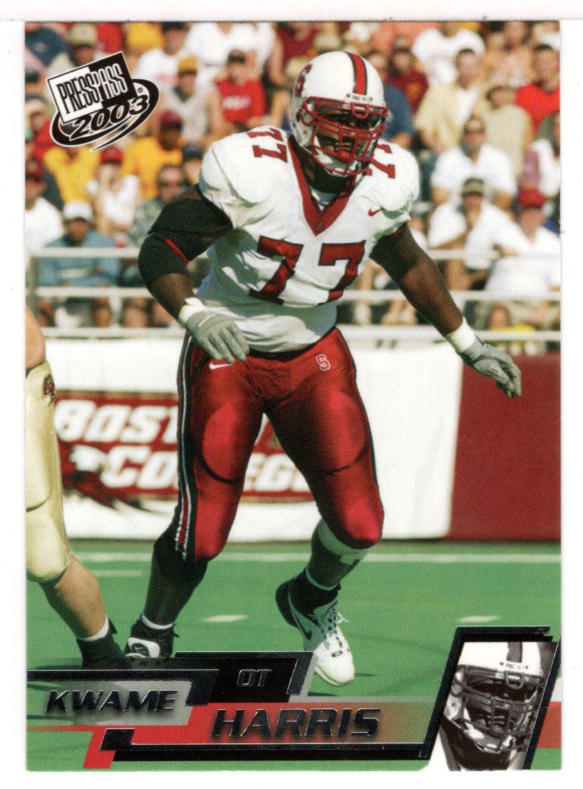 Kwame Harris - Stanford Cardinal (NCAA / NFL Football Card) 2003 Press Play # 35 Mint