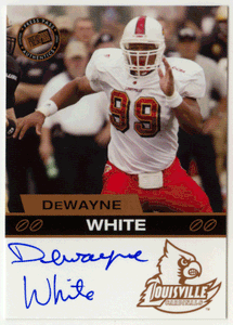 DeWayne White - Louisville Cardinals - Autograph Bronze (NCAA / NFL Football Card) 2003 Press Play # 61 Mint