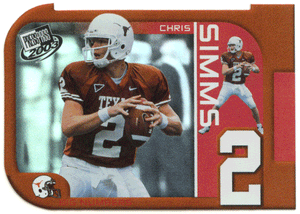 Chris Simms - Texas Longhorns - Big Numbers (NCAA / NFL Football Card) 2003 Press Play # BN 27 Mint