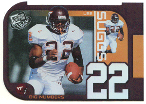 Lee Suggs - Virginia Tech Hokies - Big Numbers (NCAA / NFL Football Card) 2003 Press Play # BN 31 Mint