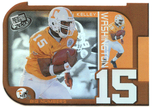Kelley Washington - Tennessee Volunteers - Big Numbers (NCAA / NFL Football Card) 2003 Press Play # BN 33 Mint