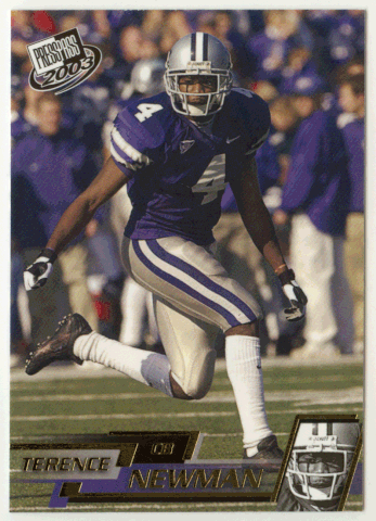 Terence Newman - Kansas State Wildcats - Gold Zone (NCAA / NFL Football Card) 2003 Press Play # G 38 Mint