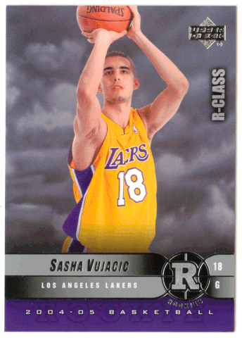 Sasha Vujacic RC - Los Angeles Lakers (NBA Basketball Card) 2004-05 Upper Deck R-Class # 112 Mint