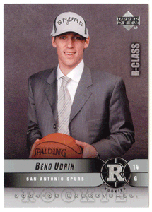 Beno Udrih RC - San Antonio Spurs (NBA Basketball Card) 2004-05 Upper Deck R-Class # 118 Mint