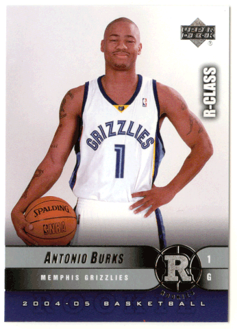 Antonio Burks RC - Memphis Grizzlies (NBA Basketball Card) 2004-05 Upper Deck R-Class # 126 Mint