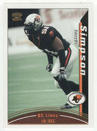 Barrin Simpson - British Columbia Lions (CFL Football Card) 2004 Pacific # 11 Mint