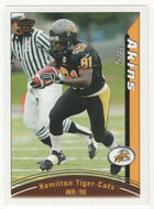 Tony Akins - Hamilton Tiger-Cats (CFL Football Card) 2004 Pacific # 38 Mint