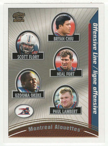 Montreal Alouettes Offensive Line (CFL Football Card) 2004 Pacific # 49 Mint