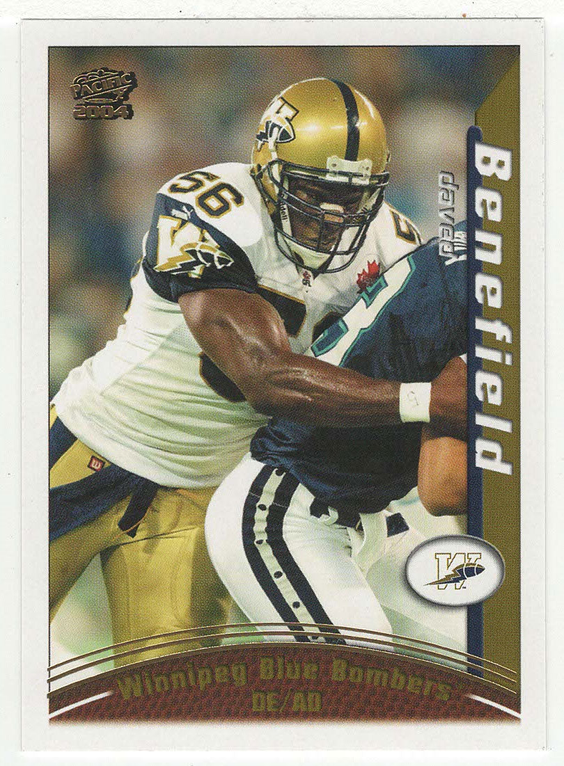 Daved Benefield - Winnipeg Blue Bombers (CFL Football Card) 2004 Pacific # 99 Mint