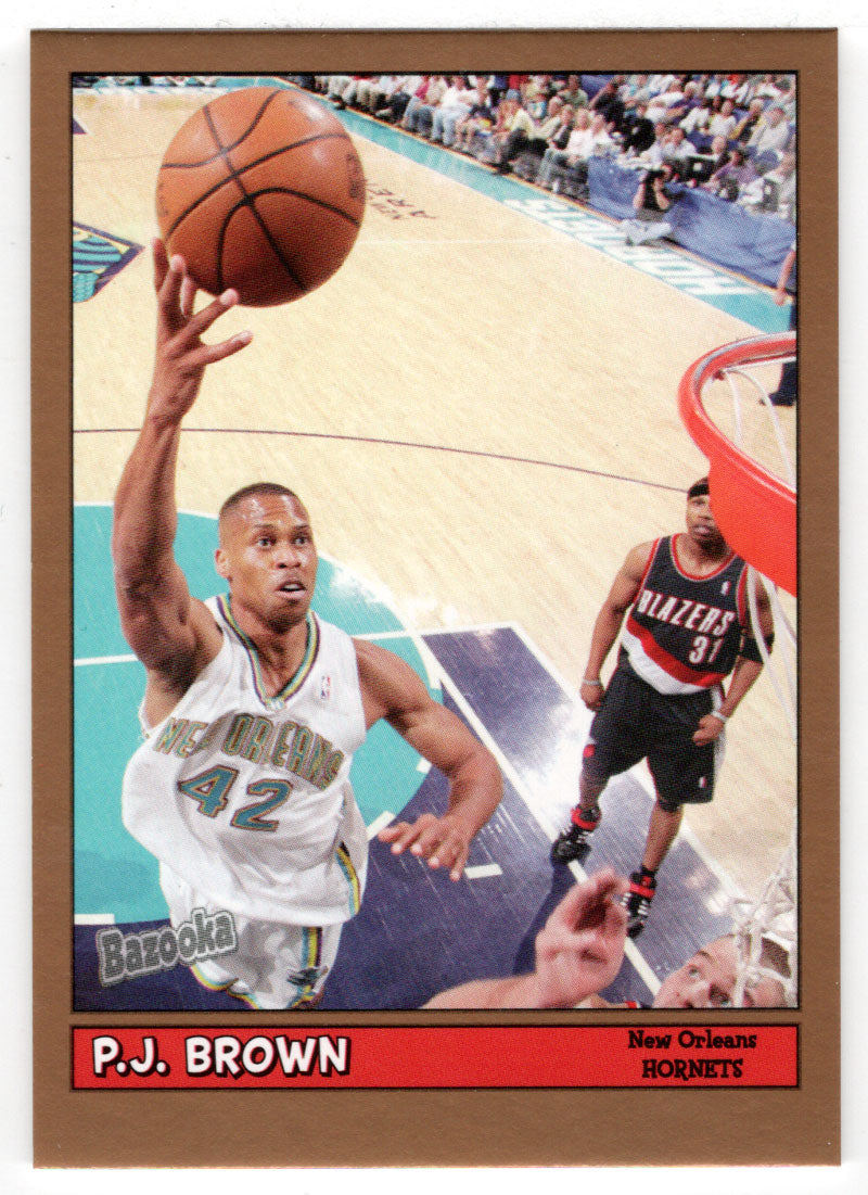 P.J. Brown - New Orleans Hornets - GOLD (NBA Basketball Card) 2005-06 Topps Bazooka # 57 Mint