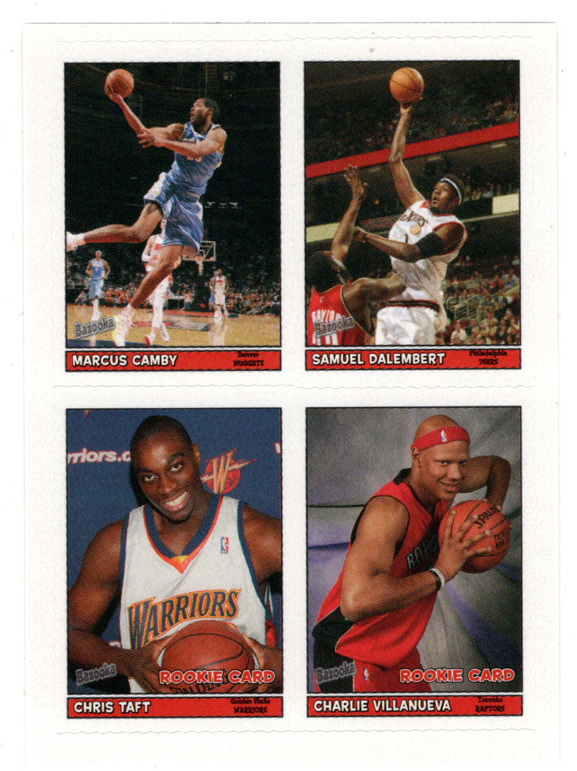 Marcus Camby - Samuel Dalembert - Chris Taft - Charlie Villanueva - STICKERS (NBA Basketball Card) 2005-06 Topps Bazooka # 32 Mint