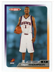 Dijon Thompson RC - Phoenix Suns (NBA Basketball Card) 2005-06 Topps Total # 349 Mint